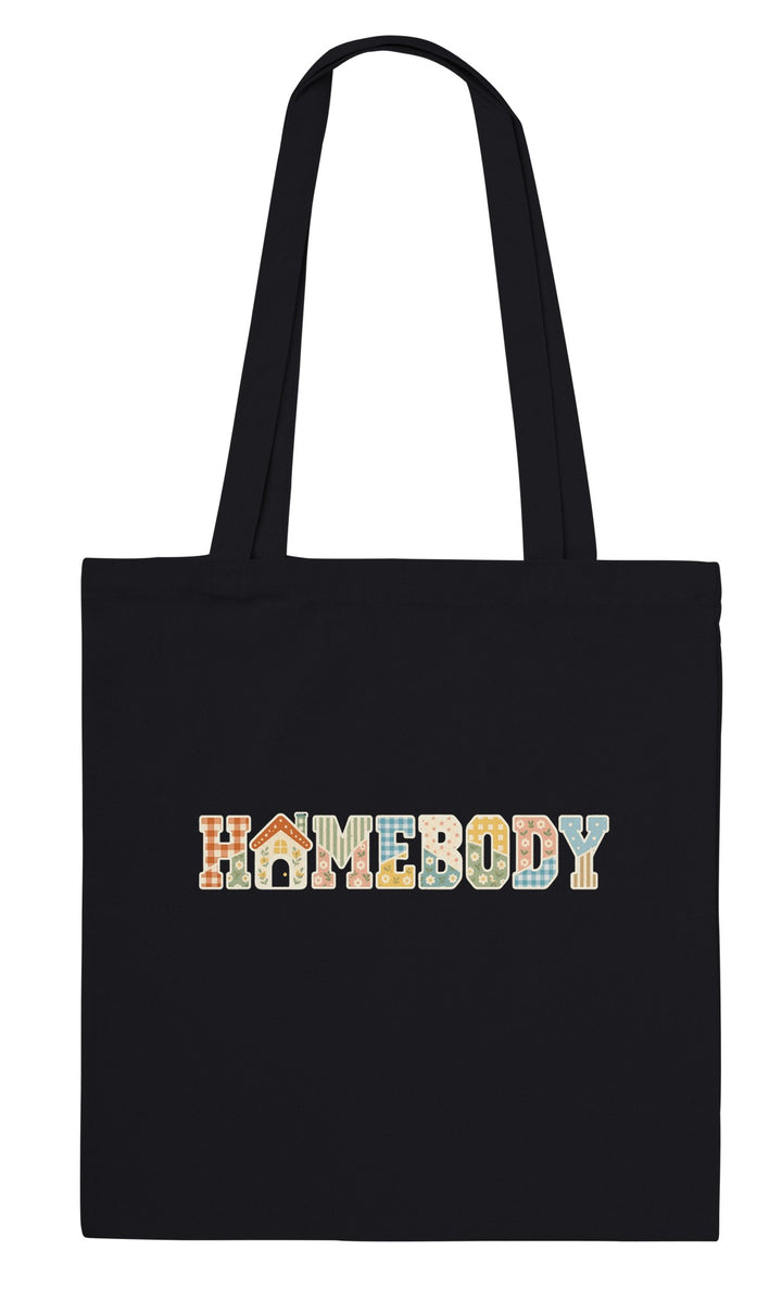 Homebody Faux Patchwork feel-good tote bag in black, Zen Koala Australia