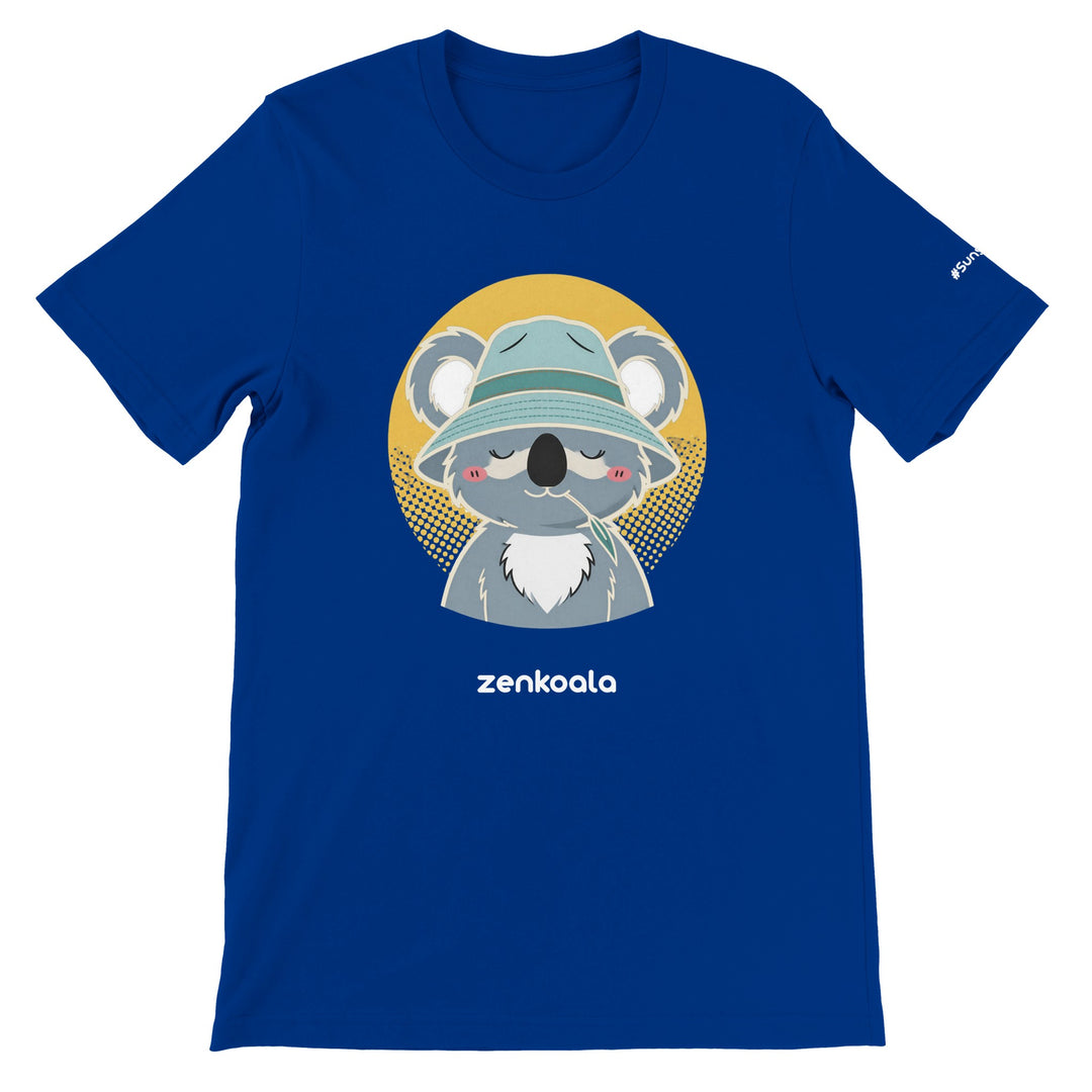 Koala Zinc and Bucket Hat feel-good tee in true royal — Zen Koala Australia