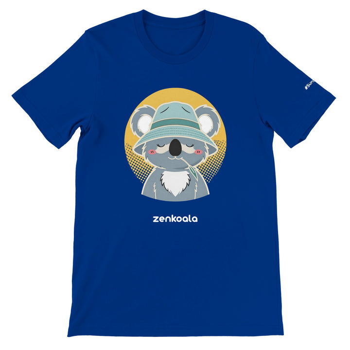 Koala Zinc and Bucket Hat feel-good tee in true royal — Zen Koala Australia