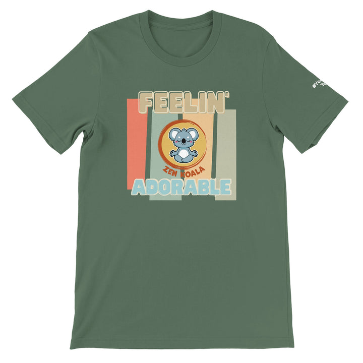 Feeling Adorable feel-good tee in military green, Zen Koala Australia