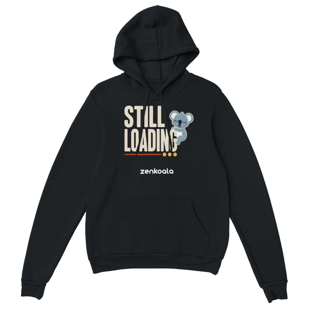 Still Loading Koala feel-good hoodie in Black — Zen Koala Australia