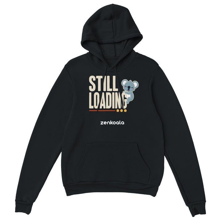 Still Loading Koala feel-good hoodie in Black — Zen Koala Australia
