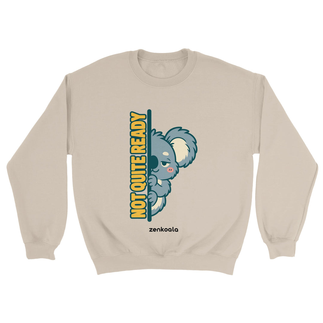 Not Quite Ready feel-good sweatshirt in sand, Zen Koala Australia