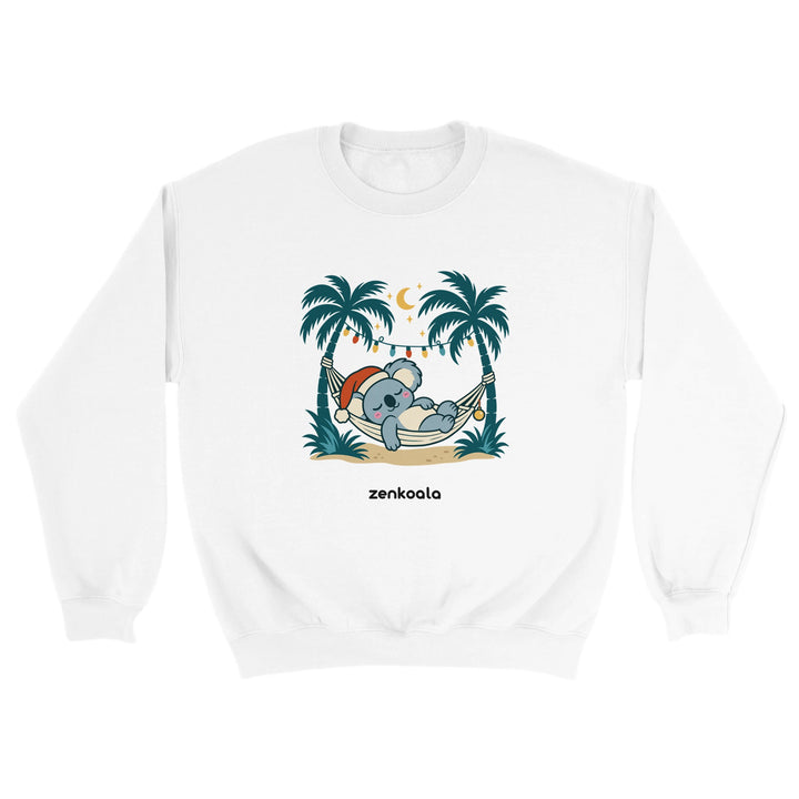 Koala Santa Hammock feel-good sweatshirt in white, Zen Koala Australia