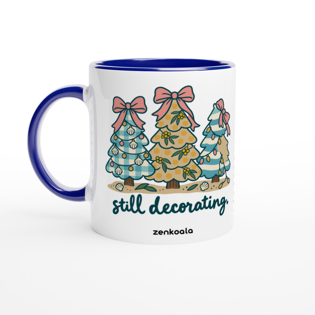 Still Decorating mug in blue: white with a blue rim, inside and handle, Zen Koala Australia