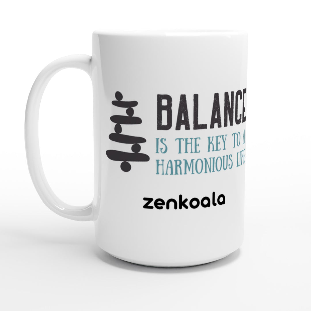 Balance feel-good 15oz mug: a stack of balancing stones, Zen Koala Australia