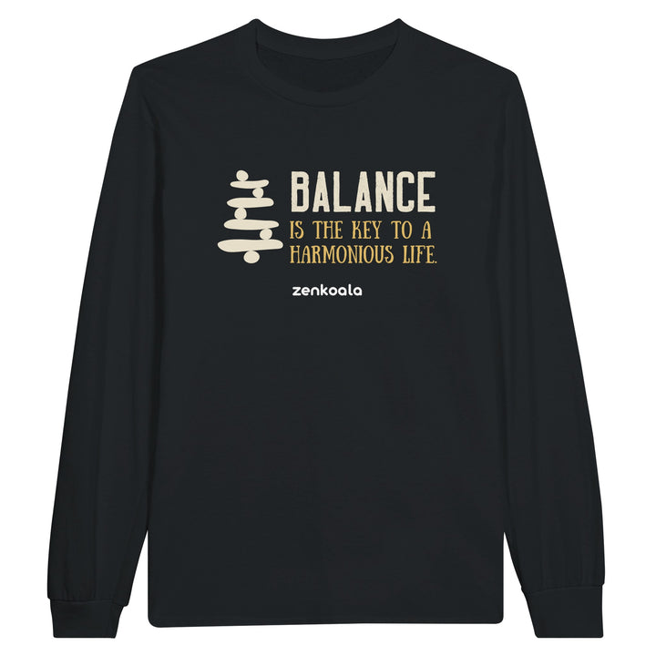Balance feel-good long sleeve tee in black, Zen Koala Australia