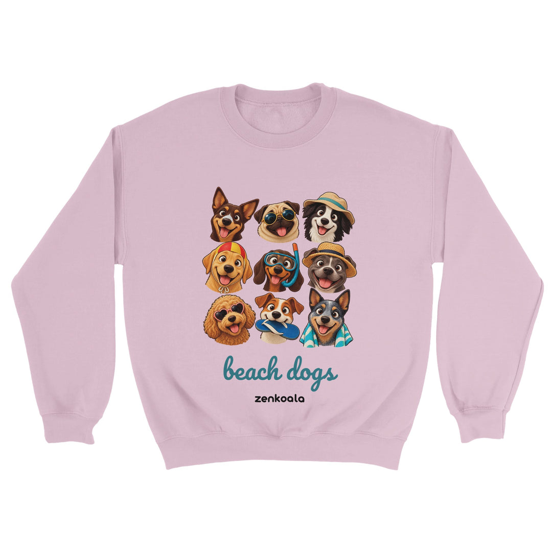 Beach Dogs feel-good sweatshirt in light pink, Zen Koala Australia