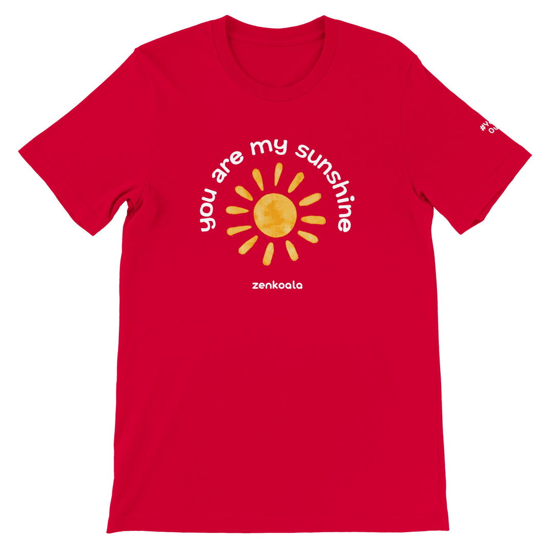 You Are My Sunshine feel-good tee in red, Zen Koala Australia