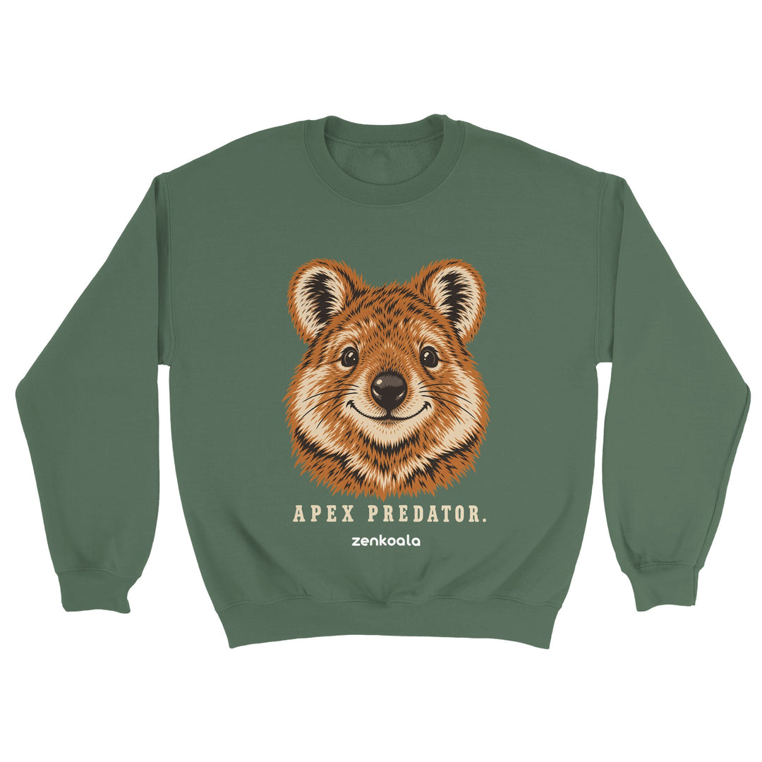 Apex Predator feel-good sweatshirt in military green, Zen Koala Australia