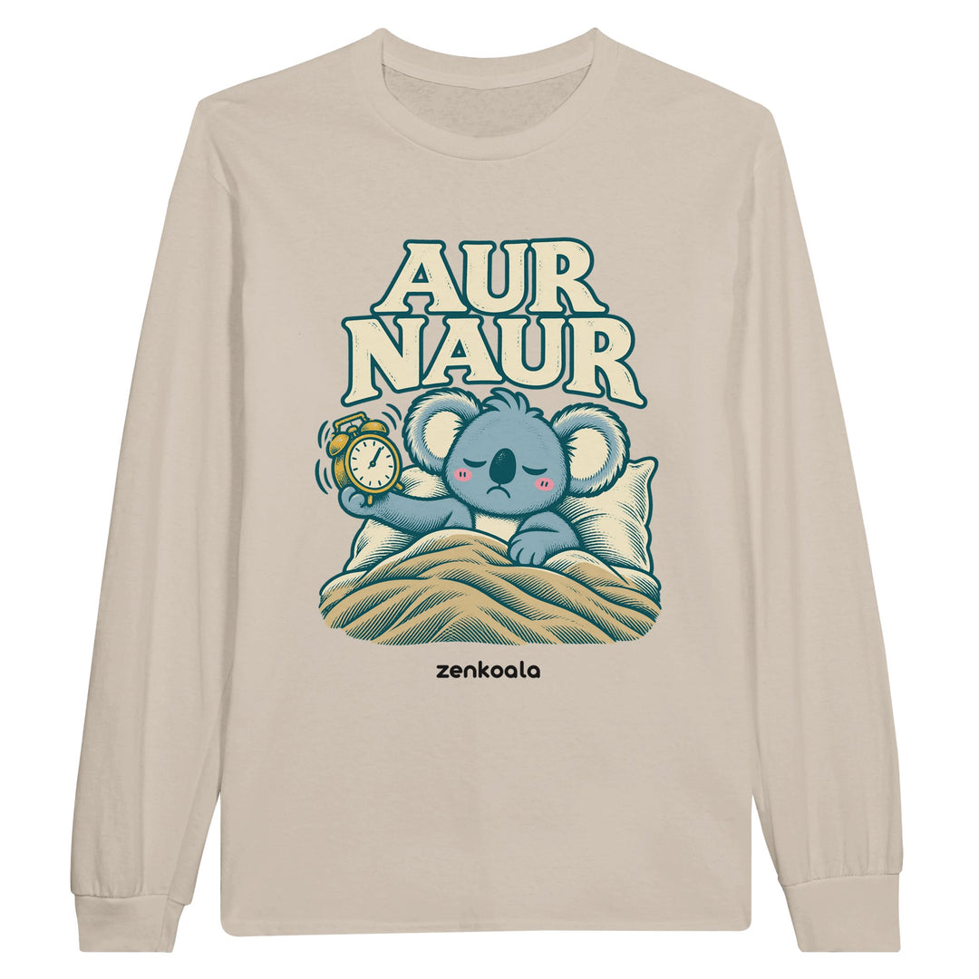 Aur Naur feel-good long sleeve tee in sand, Zen Koala Australia