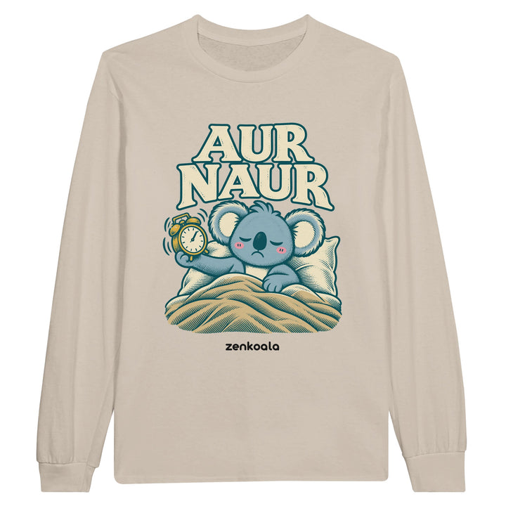 Aur Naur feel-good long sleeve tee in sand, Zen Koala Australia