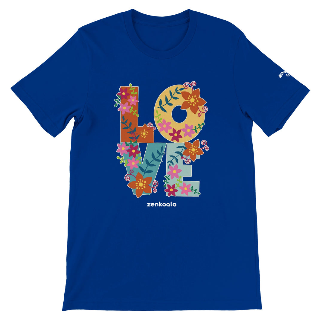 Love feel-good tee in true royal, Zen Koala Australia