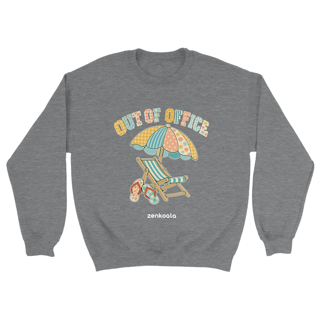 Out of Office Beach feel-good sweatshirt in sport grey, Zen Koala Australia