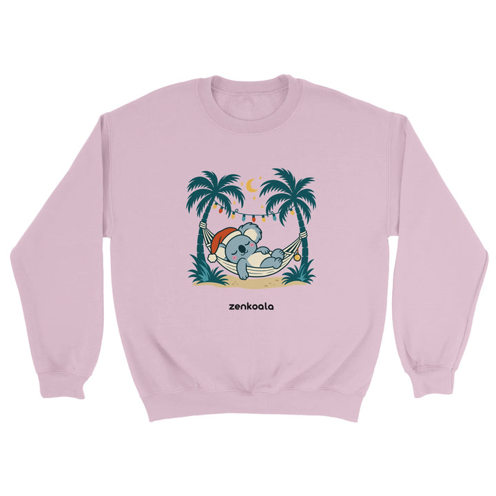Koala Santa Hammock feel-good sweatshirt in light pink, Zen Koala Australia