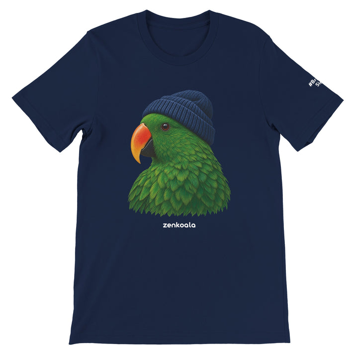 Parrot Beanie feel-good tee in navy, Zen Koala Australia