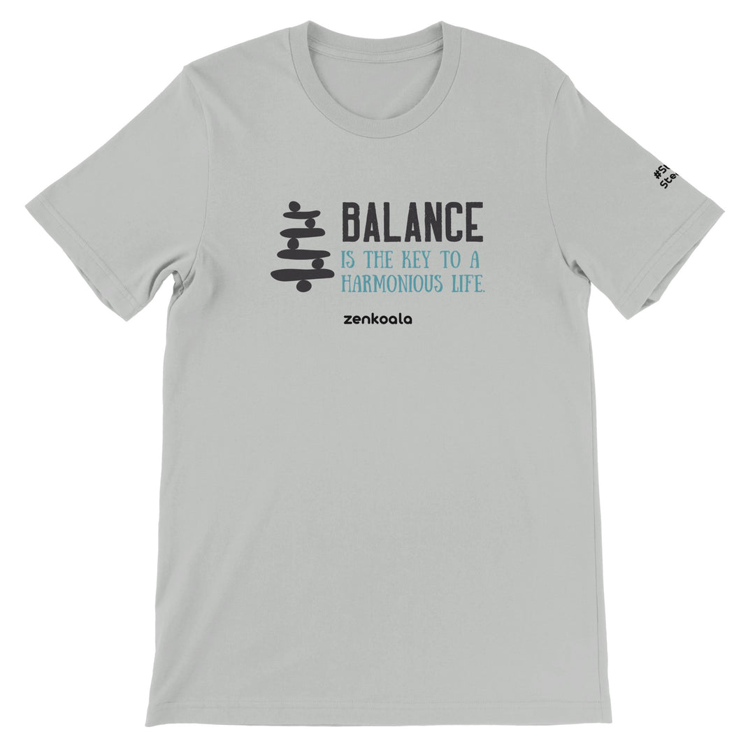 Balance feel-good tee in silver, Zen Koala Australia