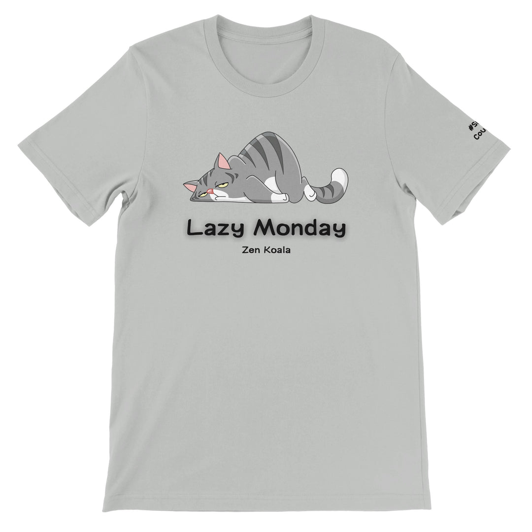 Lazy Monday feel-good t-shirt in silver — Zen Koala Australia