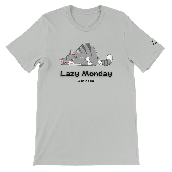 Lazy Monday feel-good t-shirt in silver — Zen Koala Australia