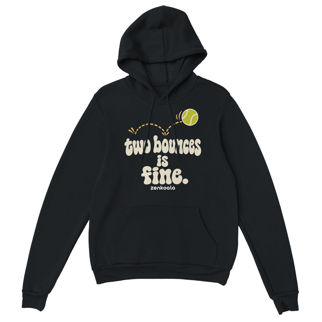 Two Bounces Is Fine feel-good hoodie in black, Zen Koala Australia