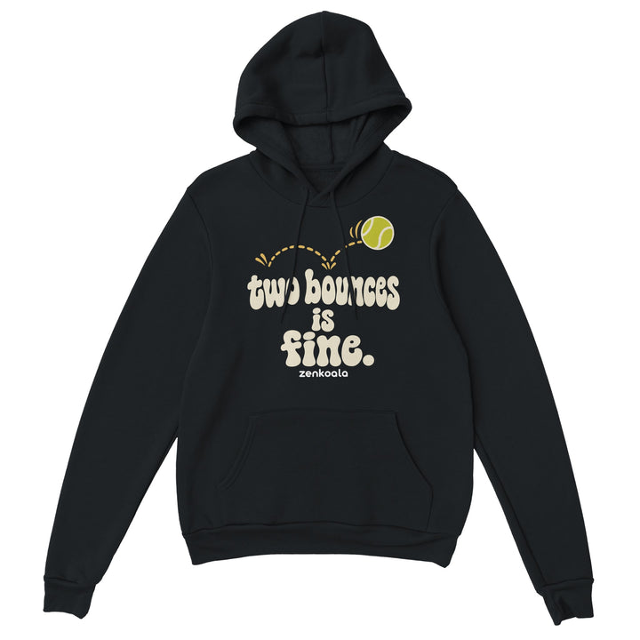 Two Bounces Is Fine feel-good hoodie in black, Zen Koala Australia