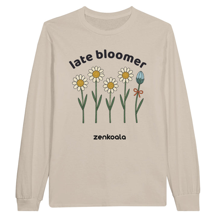 Late Bloomer long sleeve tee in sand — Zen Koala Australia