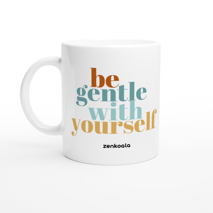Be Gentle mug in all white, Zen Koala Australia