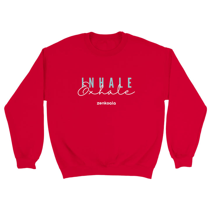 Exhale feel-good sweatshirt in red, Zen Koala Australia