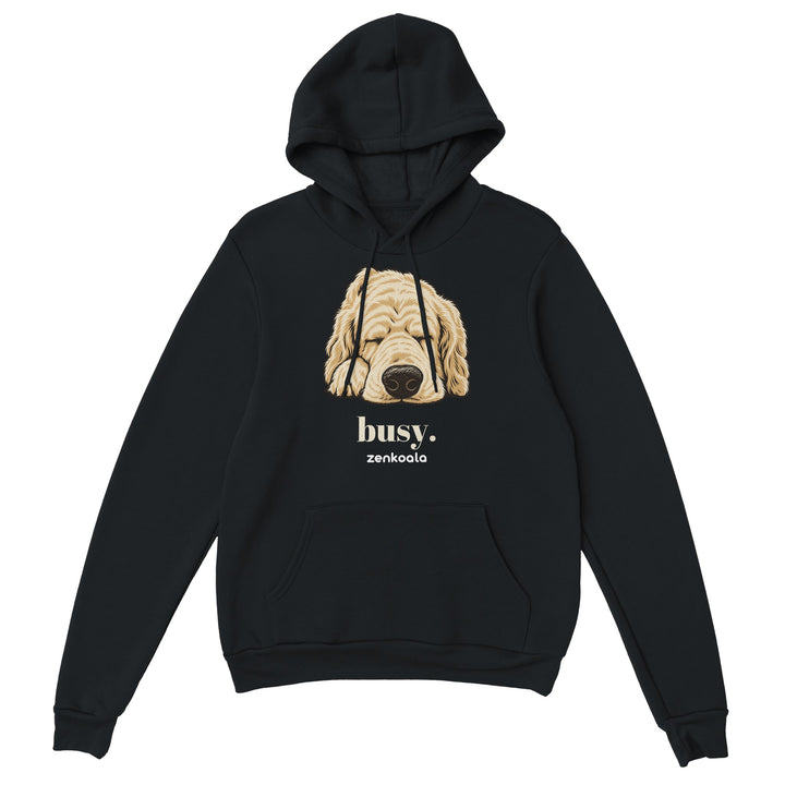 Busy feel-good hoodie in black, Zen Koala Australia