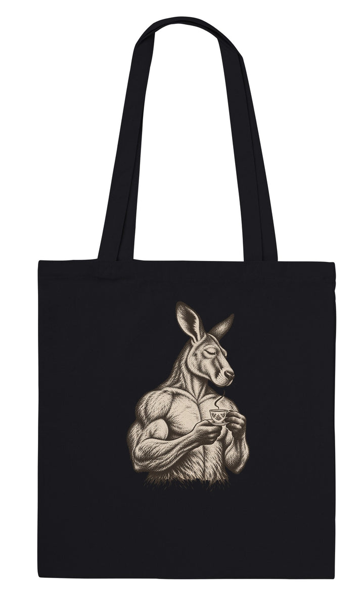 Buff Roo Teacup feel-good tote bag in black, Zen Koala Australia
