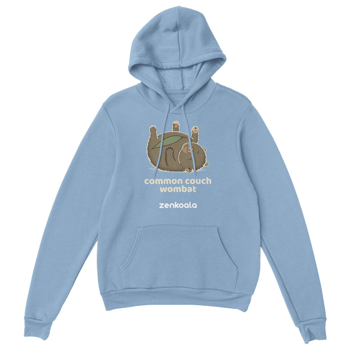 Common Couch Wombat feel-good hoodie in Light Blue — Zen Koala Australia