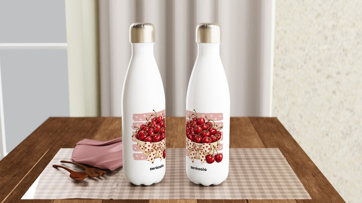 Two Cherries water bottles on a table, Zen Koala Australia