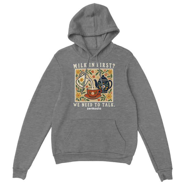 Milk in First feel-good hoodie in sport grey, Zen Koala Australia