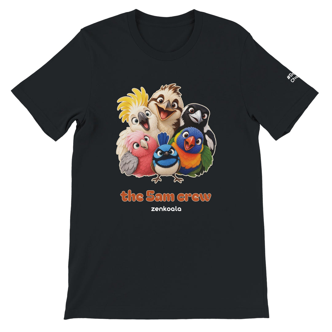 The 5am Crew feel-good tee in black, Zen Koala Australia