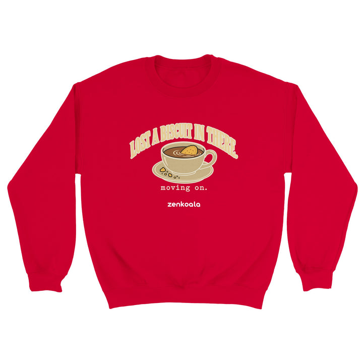 Lost a Biscuit in There feel-good sweatshirt in red, Zen Koala Australia