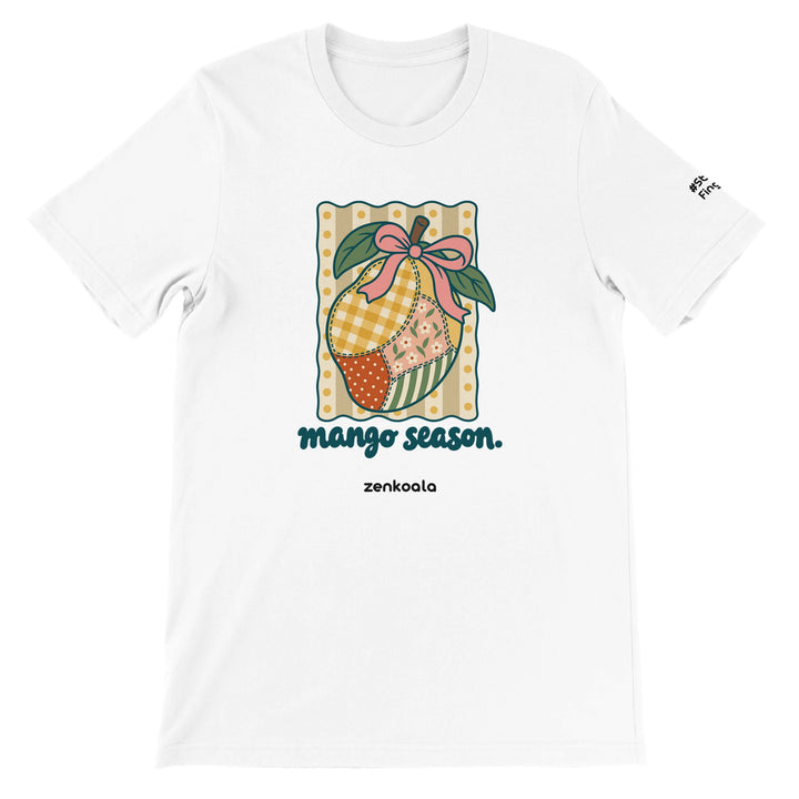 Mango Season feel-good tee in white, Zen Koala Australia