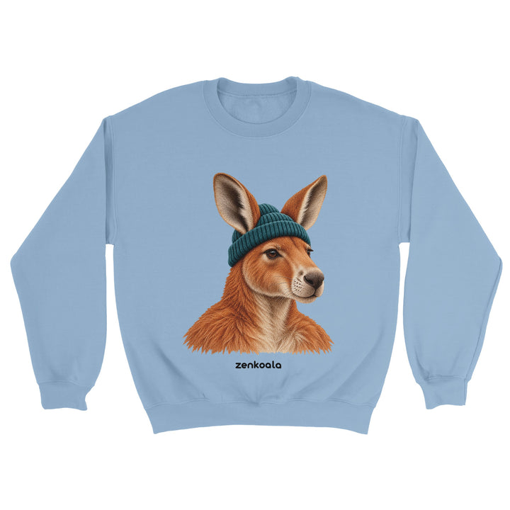 Kangaroo Beanie feel-good sweatshirt in light blue, Zen Koala Australia