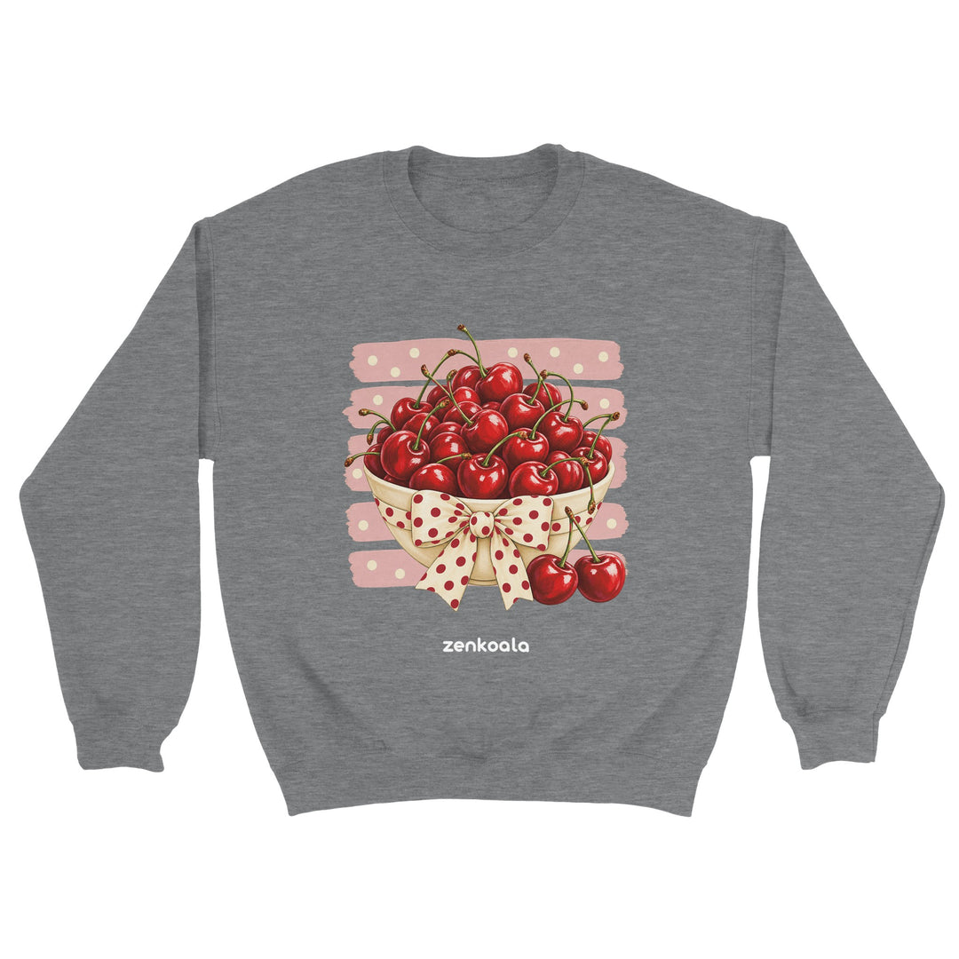 Cherries feel-good sweatshirt in sport grey, Zen Koala Australia