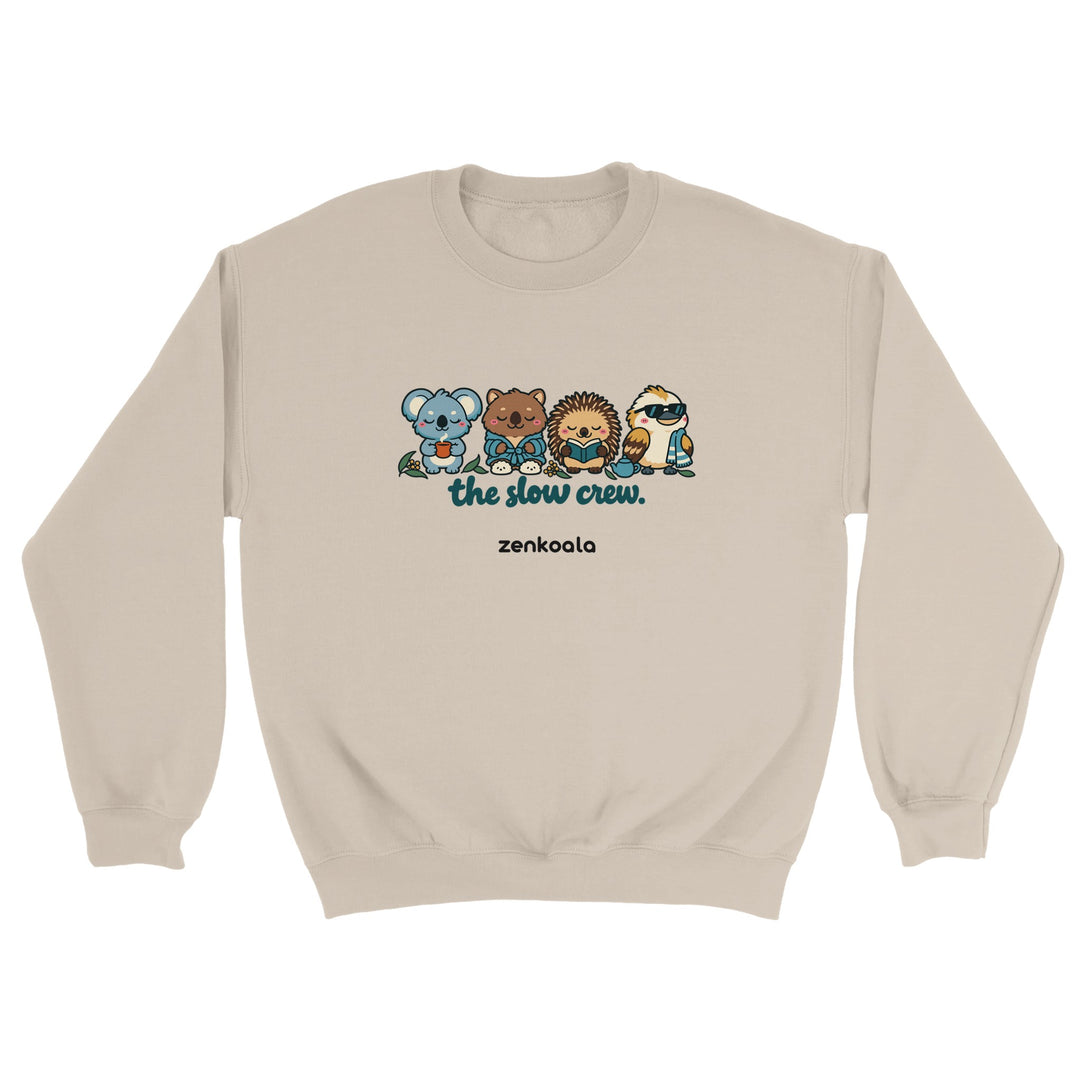 The Slow Crew feel-good sweatshirt in sand, Zen Koala Australia