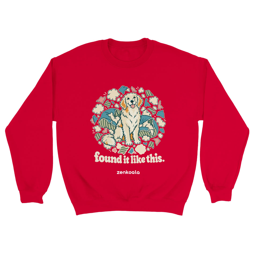 Found It Like This feel-good sweatshirt in red, Zen Koala Australia