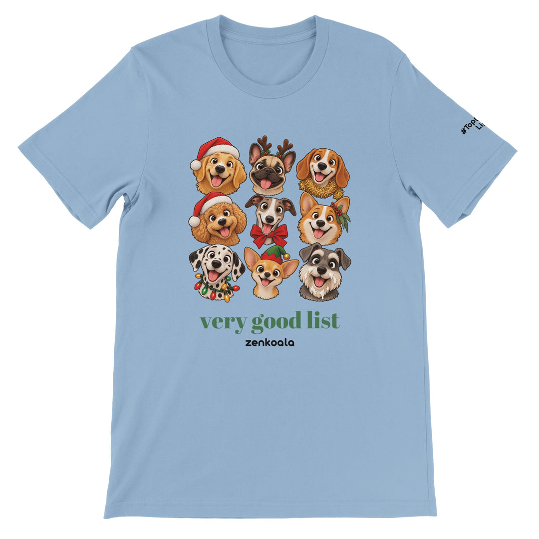 Very Good List feel-good tee in light blue, Zen Koala Australia