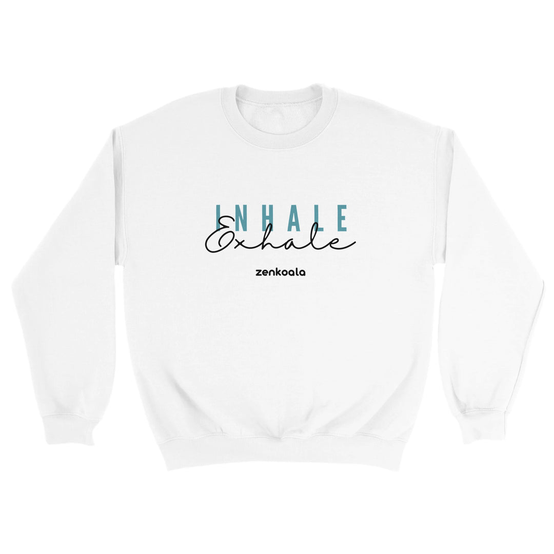 Exhale feel-good sweatshirt in white, Zen Koala Australia