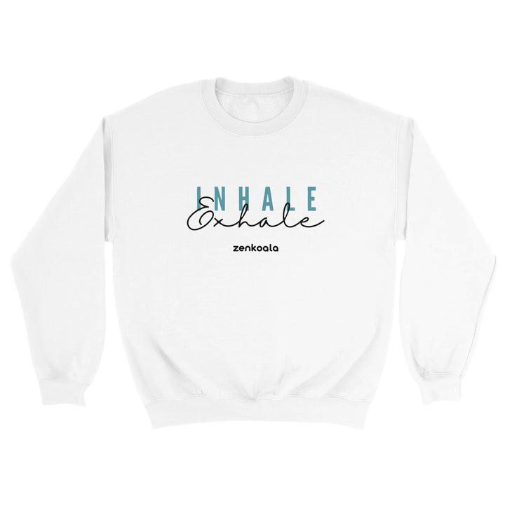 Exhale feel-good sweatshirt in white, Zen Koala Australia