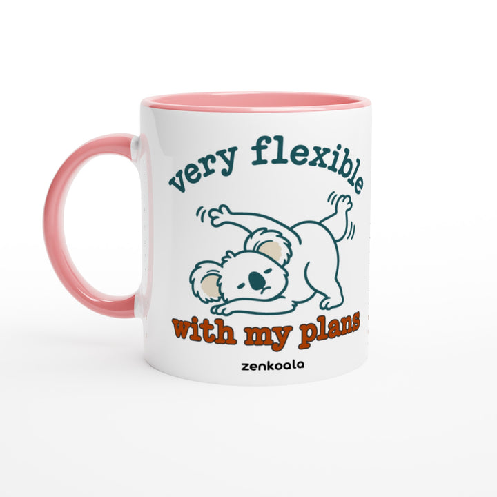 Very Flexible With My Plans feel-good mug: a koala in a yoga stretch that isn&