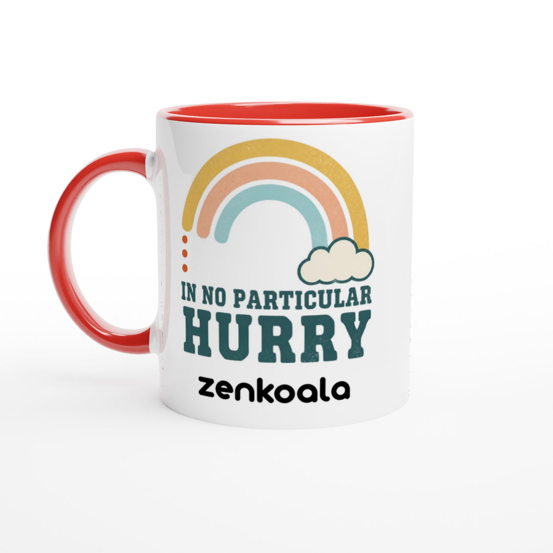 In No Particular Hurry feel-good mug, red inside — Zen Koala Australia
