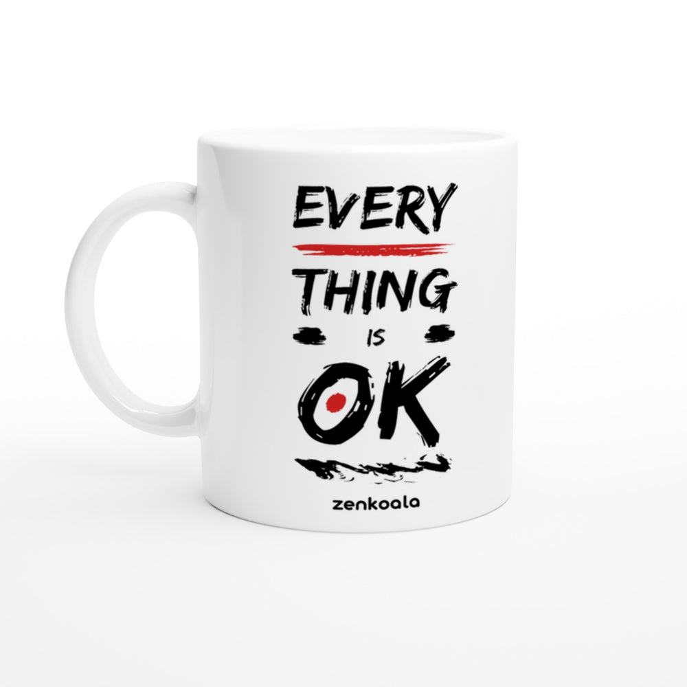 Everything is OK mug in all white, Zen Koala Australia