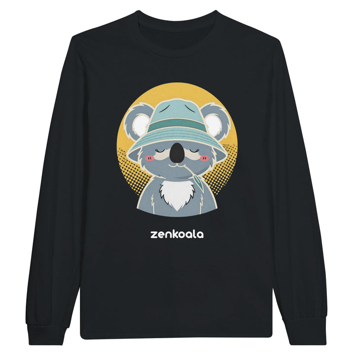 Koala Zinc and Bucket Hat long sleeve tee in black — Zen Koala Australia