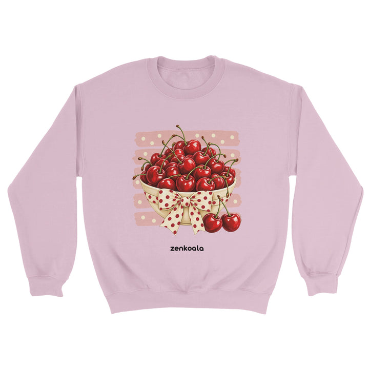 Cherries feel-good sweatshirt in light pink, Zen Koala Australia