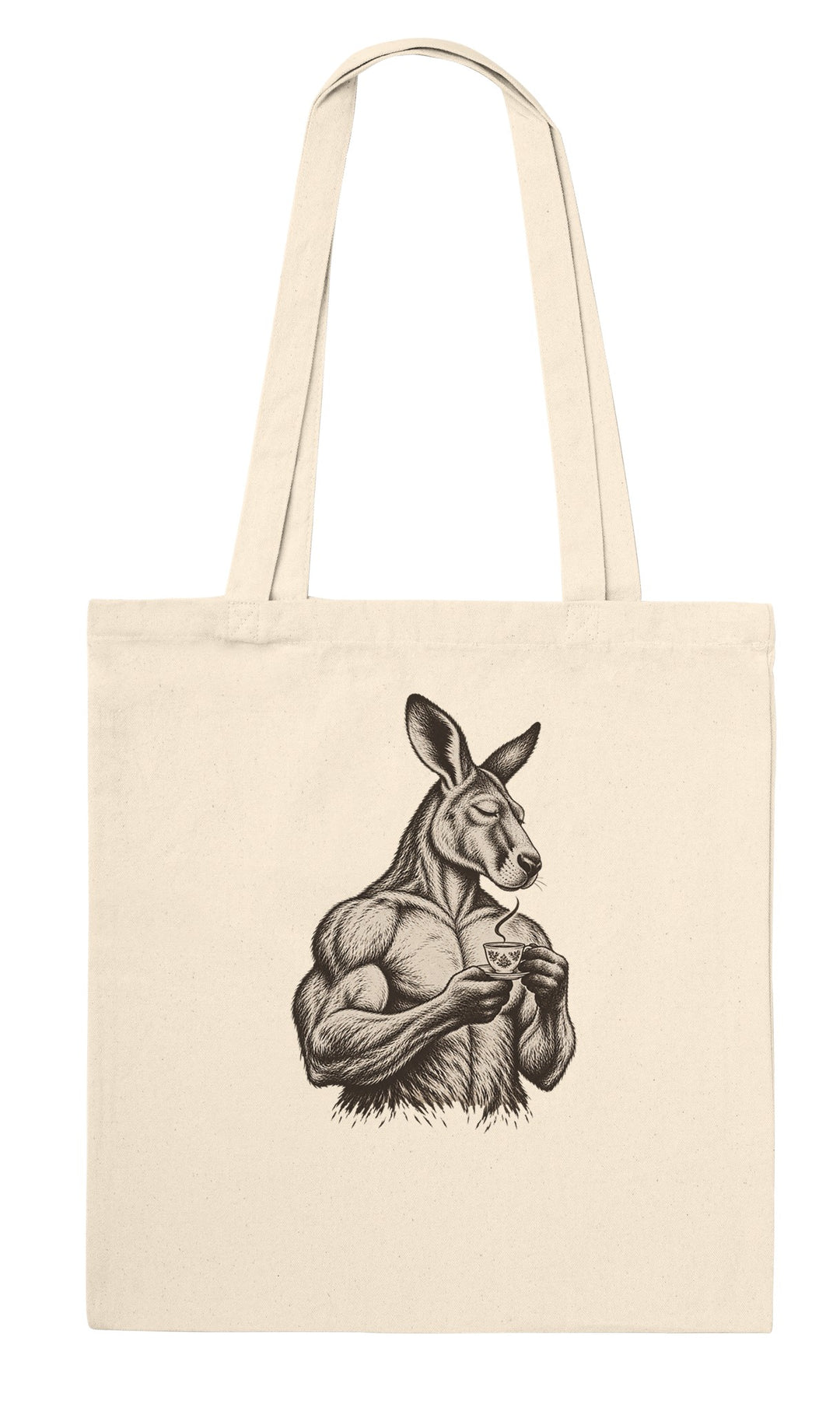 Buff Roo Teacup feel-good tote bag in natural, Zen Koala Australia