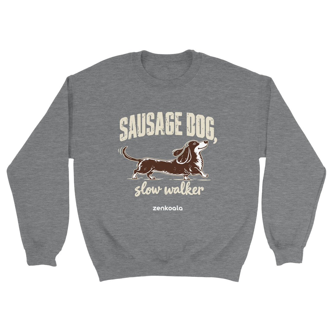 Sausage Dog Slow Walker feel-good sweatshirt in sport grey, Zen Koala Australia